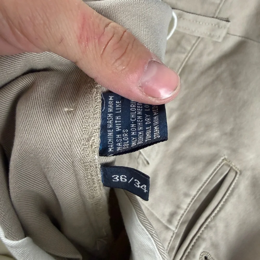 Vintage Polo Ralph Lauren Philip Pants Men's 36x34 (Fits 35x34) Beige Trousers